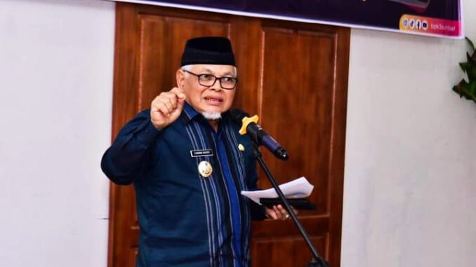 Wakil Wali Kota Sawahlunto, H. Zohirin Sayuti, SE dalam sambutan Edukasi Perlindungan Cagar Budaya