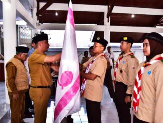 Wali Kota Sawahlunto H. Deri Asta Melepas Kontingen Sawahlunto Mengikuti Raimuna Nasional Ke-XII