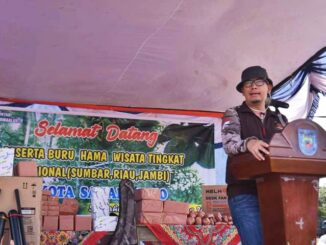Wali Kota Sawahlunto H. Deri Asta beri sambutan, Dalam Kegiatan Buru Hama Wisata Regional Sumbar, Riau, dan Jambi