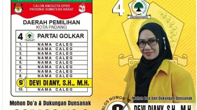 Devi Diany, Caleg Golkar Bertekad Sampai ke Parlemen