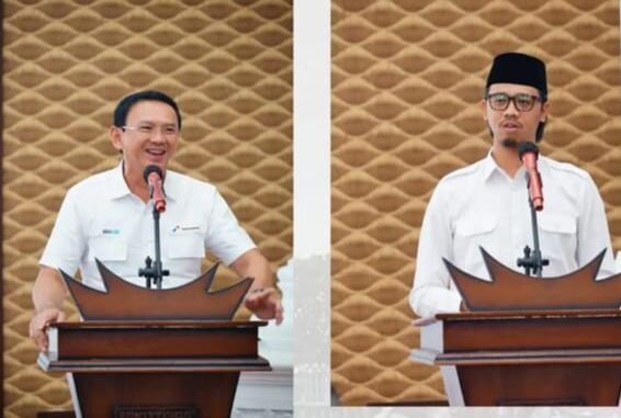 Ahok Salurkan secara simbolis Gas 3 kg untuk Warga Bukittinggi melalui Kelurahan di Balairung rumah dinas Wako.