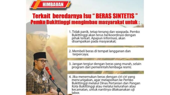 Pemko Bukittinggi turunkan tim survey terkait isu beras sintetis