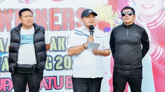 Bupati Batu Bara menutup Liga Kampung U-17 Kabupaten Batu Bara Tahun 2023.