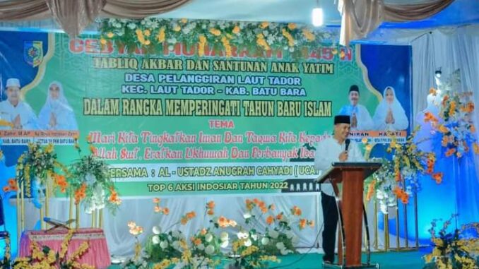 Bupati Zahir saat tabligh akbar.