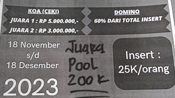 IKAGUMA mengadakan Open Tournamen Ceki dan Domino, dalam rangka HUT Kota Sawahlunto.