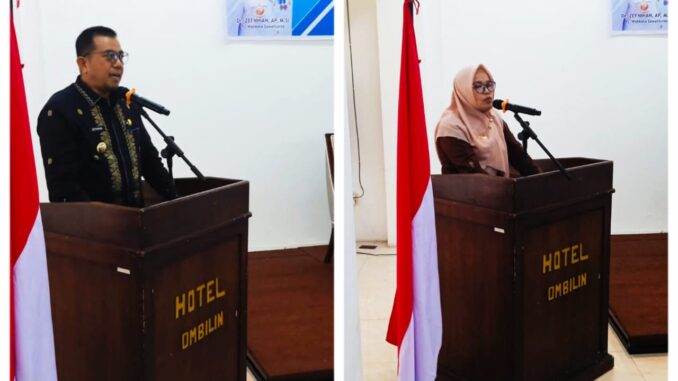 PJ Wali Kota Sawahlunto Dr. Zefnihan, AP, M.Si dan Kepala DPMPTSPNaker Dwi Darmawati, S.H.