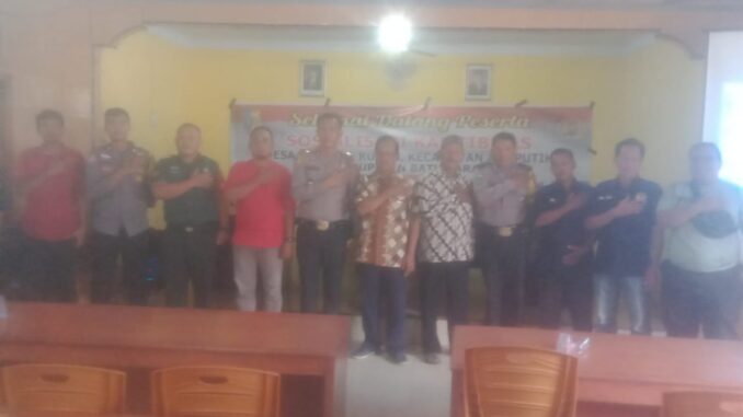 Sosialisasi Kamtibmas di Desa Tanjung Kubah.