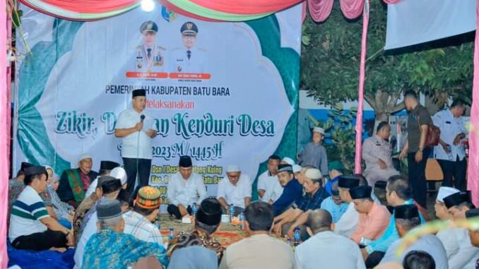 Bupati Batu Bara ikuti Malam Kenduri Desa Pematang Kuing.