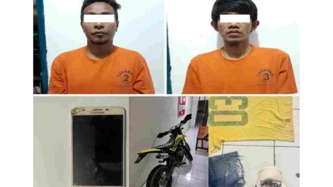 Dua tersangka pencurian dengan kekerasan dan barang bukti