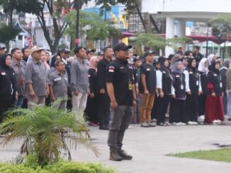Pengawas TPS ikut apel pengawasan masa tenang yang dilaksanakan Bawaslu Tanah Datar.