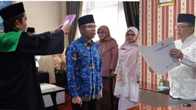 Pelantikan Fajri sebagai Kabid Aplikasi Informatika Dinas Kominfo Tanah Datar oleh Sekda Iqbal Ramadi Payama.