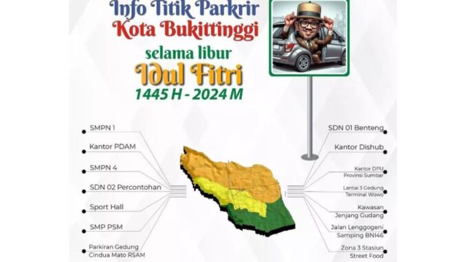 Pemko Bukittinggi telah siapkan sejumlah titik tempat parkiran.