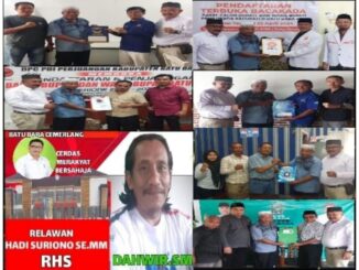 Balon Bupati Batubara H. Hadi Suriono saat mengambil formulir pencalonan ke 6 Parpol.