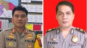 Kapolres Batu Bara AKBP Taufiq Hidayat Tayeb dan Kasat Narkoba AKP Fery Kusnady.