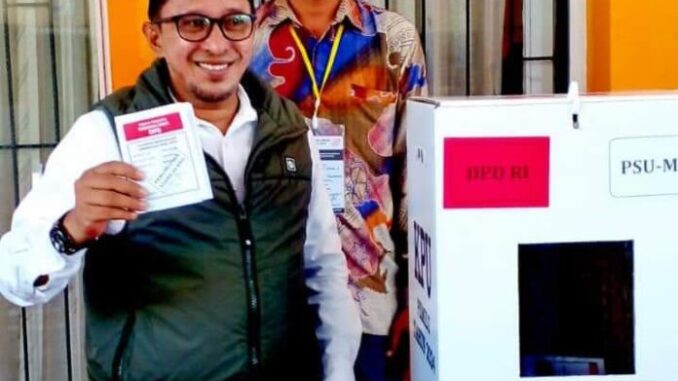 Bupati Eka Putra saat PSU Anggota DPD.