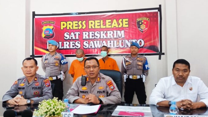 Kabag Ops KOMPOL Riswan Lukpi, SH., MH., Kapolres Sawahlunto AKBP Purwanto Hari Subekti, S.Sos, Kasat Reskrim AKP Syafrinaldi, SH.