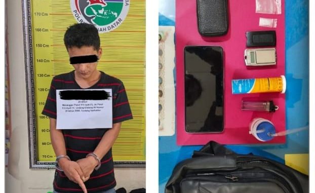 Pelaku (RS) dan barang bukti.