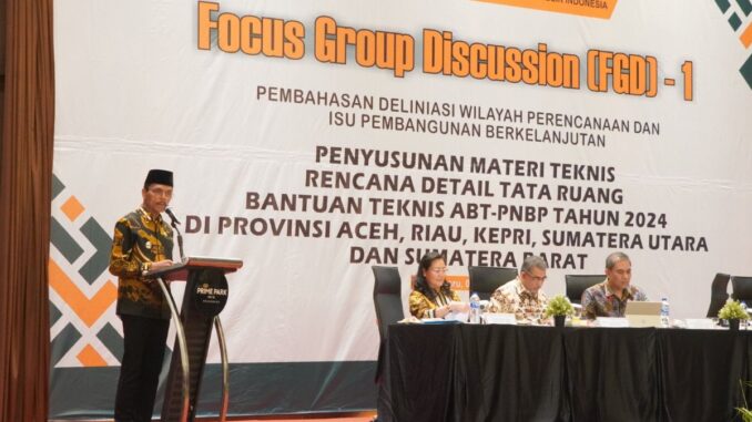 Bupati Limapuluh Kota Safaruddin saat menjadi pembicara FGD Kementerian ATR-BPN.