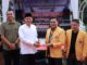 Bupati Sabar AS dalam acara pembukaan kegiatan Bumi Bakti Mahasiswa UNP di Taman Khatulistiwa Bonjol.