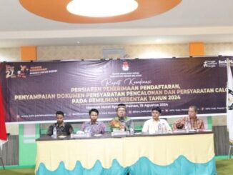 KPU Pessel menggelar Eakor Persiapan Penerimaan Pendaftaran dan Dokumen Persyaratan Calon pada Pilkada 2024.