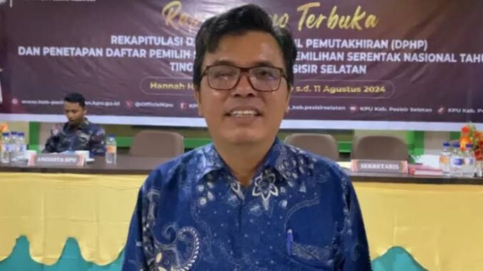 Ketua KPU Pesisir Selatan, Aswandi.