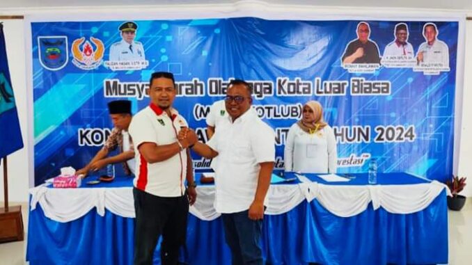 Ketua Umum KONI Kota Sawahlunto H. Jhon Reflita, SH dan Ketua III KONI Provinsi Sumbar Bidang Hukum Nisfan Jumadil.