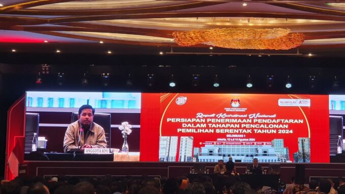 Rakor Nasional Persiapan Penerimaan Pendaftaran Dalam Tahapan Pencalonan Pemilihan Serentak Tahun 2024.
