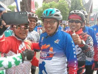 Bupati Eka Putra saat menghadiri Gowes Bareng Luak Nan Tuo 3.
