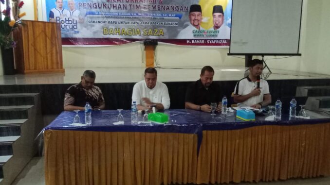Paslon Baharuddin-Syafrizal Jaga Etika Jangan Saling Menghujat Bersama Kita Raih Kemenangan.