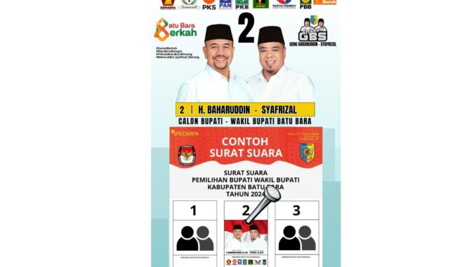 Paslon Bupati Wabup Batu Bara nomor urut 2 Baharuddin Siagian - Safrizal.