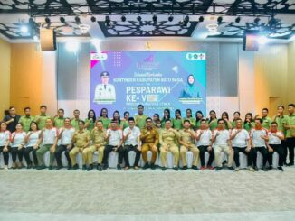 Pelepasan kontingen Pesta Paduan Suara Gerejawi (Pesparawi) ke-V tingkat Provinsi Sumatera Utara di Aula Kantor Bupati Batu Bara.