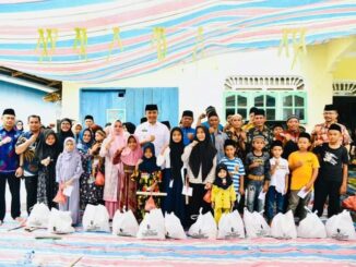 Pj Bupati Batu Bara saat menghadiri kenduri kampung di Desa Lubuk Cuik, Kecamatan Lima Puluh Pesisir.