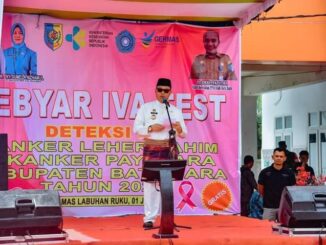 Penjabat (Pj) Bupati Batu Bara Nizhamul, S.E, M.M Menghadiri Acara Pelaksanaan Gebyar Inspeksi Visual Asam Asetat (Iv-a) Test, yang digelar di Puskesmas Labuhan Ruku.