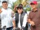 Touring menggunakan sepeda motor, Zahir memantau pembangunan yang belum selesai.