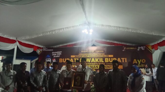 Undian Paslon Bupati dan Wakil Bupati Batu Bara.