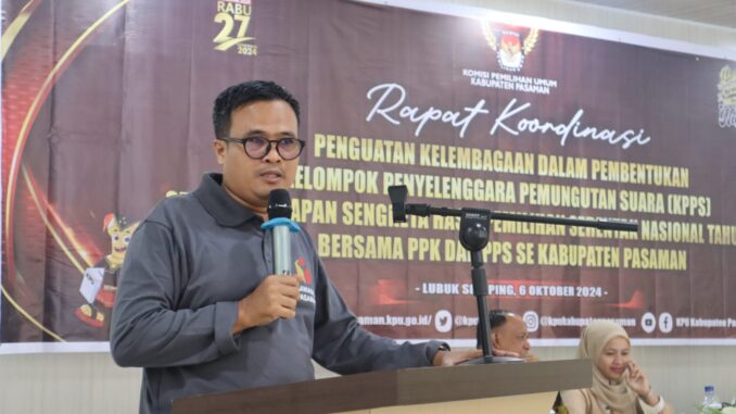 KPU Pasaman menggelar rakor pembentukan KPPS.