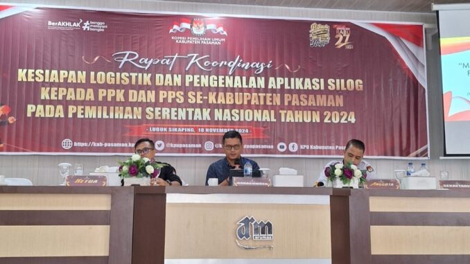 KPU Pasaman Gelar Bimtek Penggunaan Aplikasi Silog.
