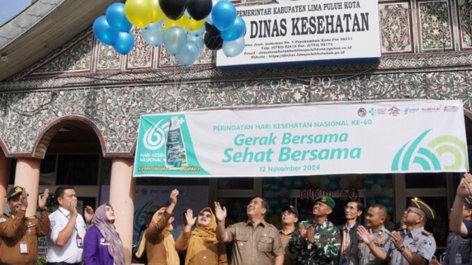 Pemkab Limapuluh Kota menggelar peringatan HKN ke-60 untuk Transformasi Kesehatan Menuju Indonesia Emas 2045.