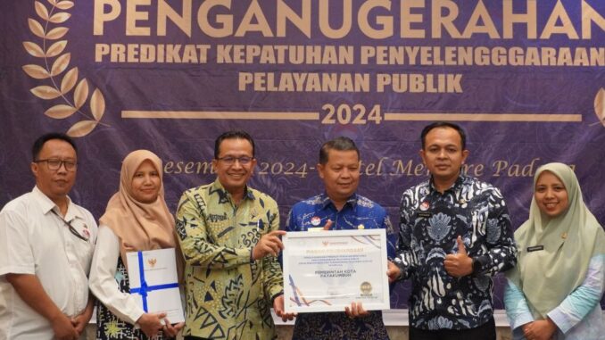 Ombudsman RI menilai Kota Payakumbuh terbaik di Sumatera Barat dalam Kepatuhan Pelayanan Publik Tahun 2024.