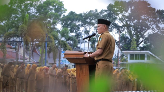 Bupati Sabar AS saat acara launching Core Value ASN BerAKHLAK.