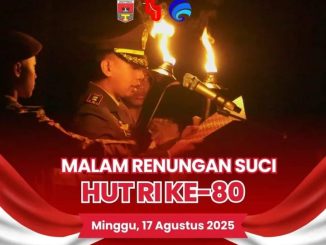 Letkol Inf Slamet Dwi Santoso, Dandim 0304 Agam, memimpin Upacara Kehormatan Renungan Suci.