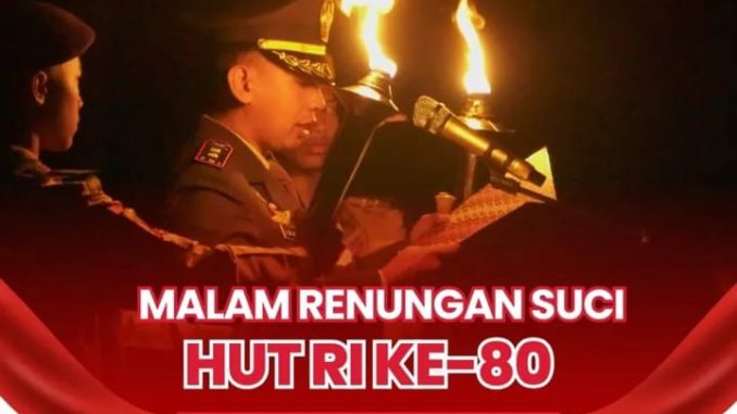 Letkol Inf Slamet Dwi Santoso, Dandim 0304 Agam, memimpin Upacara Kehormatan Renungan Suci.