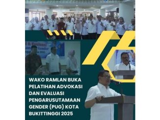 Walikota Ramlan Nurmatias membuka secara resmi Pelatihan Advokasi dan Evaluasi Pengarusutamaan Gender (PUG) Tahun 2025.