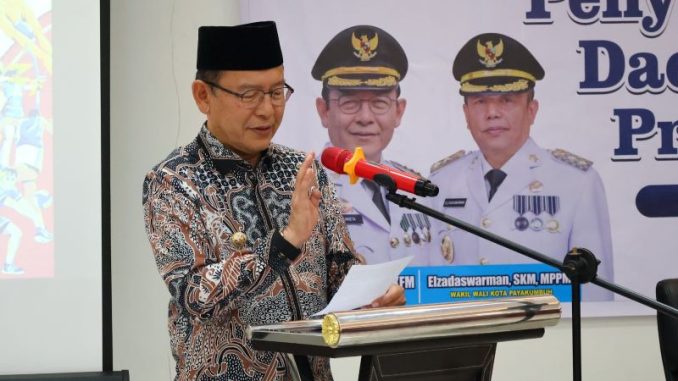 Walikota Zulmaeta membuka kegiatan Sosialisasi dan Asistensi Penyusunan Desain Olahraga Daerah (DOD).