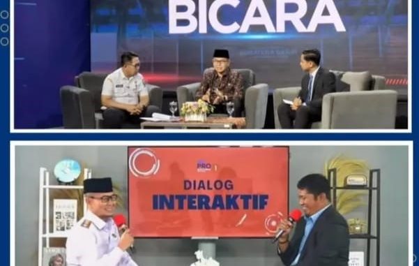 Wawako Ibnu Asis saat menjadi narasumber dalam dialog RRI dan TVRI Sumbar membahas persiapan pelaksanaan MTQN ke-41 tingkat Provinsi Sumatera Barat.