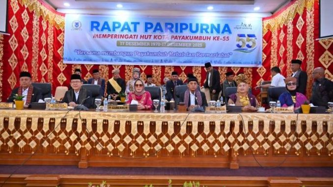 Suasana Sidang Paripurna Istimewa DPRD dalam rangka peringatan HUT ke-55 Kota Payakumbuh.