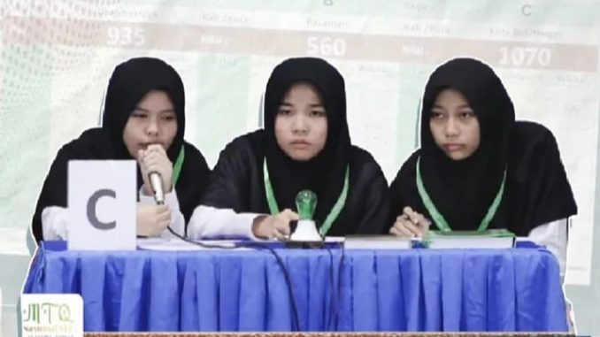 Tim Musabaqah Fahmil Qur’an (MFQ) Putri Kota Bukittinggi tampil solid pada babak semifinal MTQN ke-41 Tingkat Provinsi.